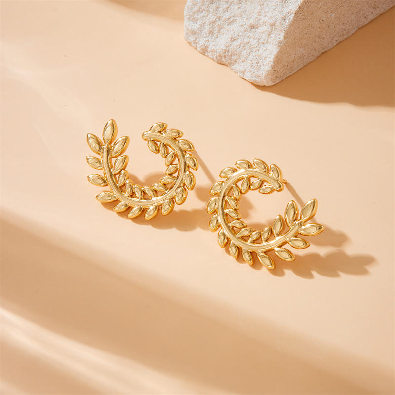 Leaf Laurel Hoops