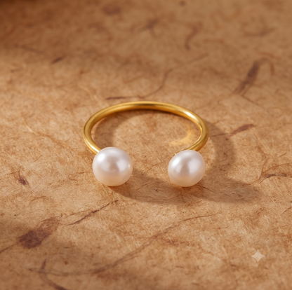 Twin Pearl Ring