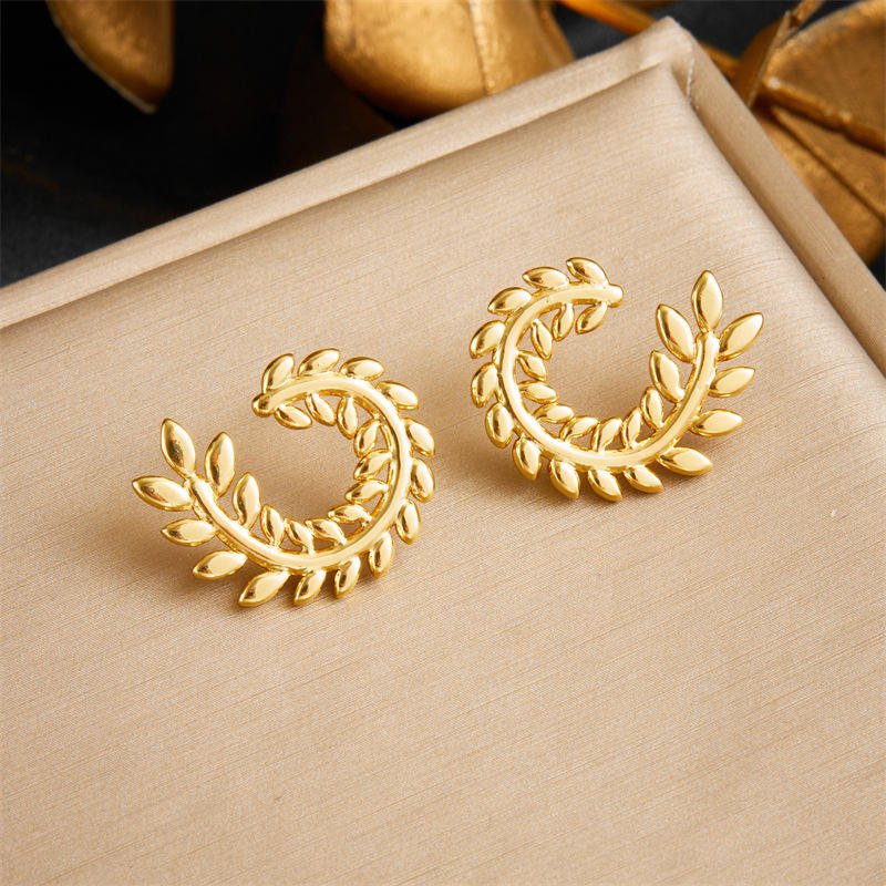 Leaf Laurel Hoops