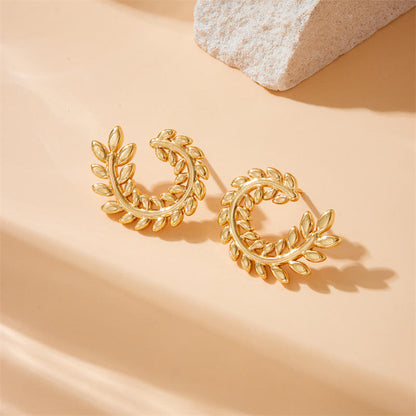 Leaf Laurel Hoops